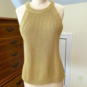 Madewell High-Neck Knit Tank- Gold